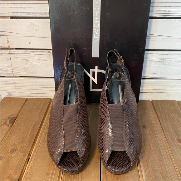 NIB New Directions Peep Toe Sling Back Pumps 8 - Picture 3 of 6